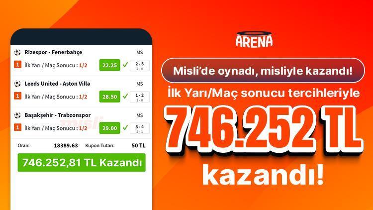 3 maçın İlk Yarı/Maç sonucu skoru bildi! 50 TL’ye 746.252 TL kazandı…
