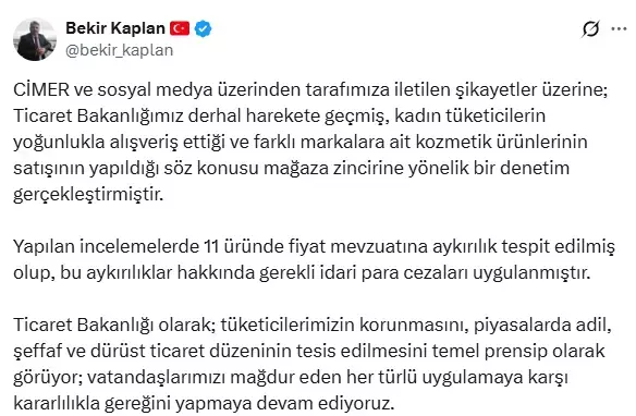 Bakanlık Türkiye’nin ünlü kozmetik devi için düğmeye bastı! 11 üründe tespit edildi