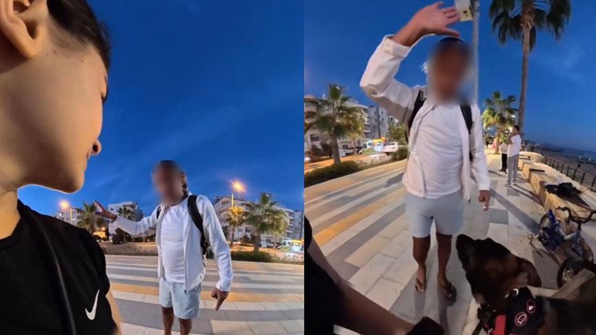 Bankta köpeğiyle oturan kız çocuğu kabusu yaşadı! ‘Keserim, git buradan’