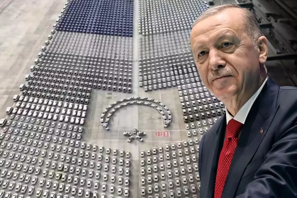 Cumhurbaşkanı Erdoğan dağıttı! Binlerce araç tek karede görüntülendi
