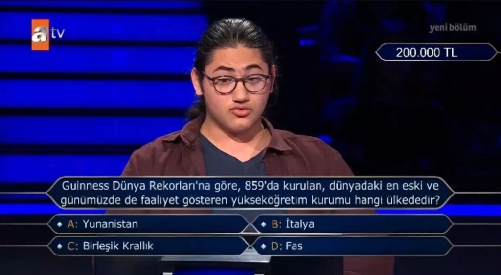 Guiness Dünya Rekorları’na göre 859’da kurulan dünyanın nen eski ve günümüzde de faaliyet gösteren yükseköğretim kurumu hangi ülkededir?