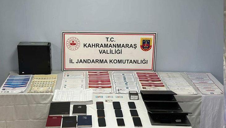 Kahramanmaraş’ta sahte belge çetesine operasyon: 366 evrak ele geçirildi