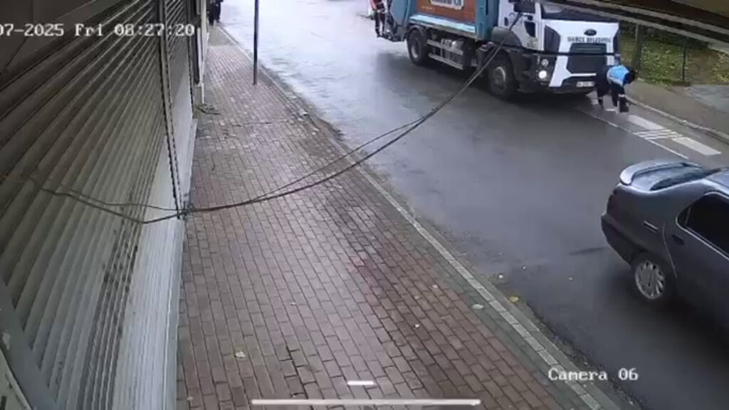 Kocaeli’de belediye işçisinin hayatını kaybettiği korkunç kaza kamerada