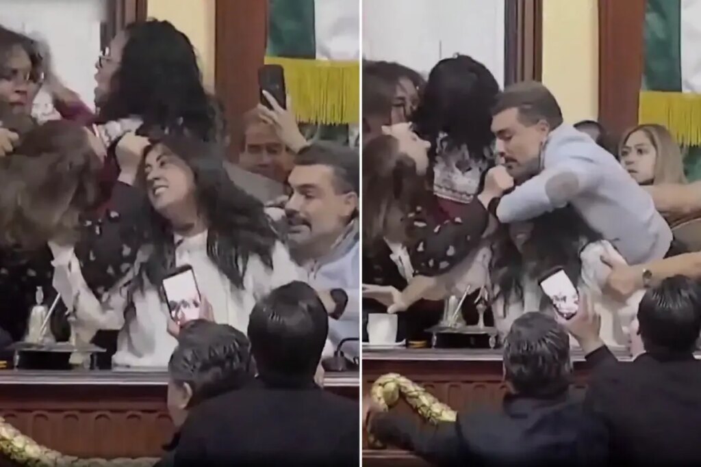 Meclis’te saç saça baş başa kavga! Arbede anı kamerada
