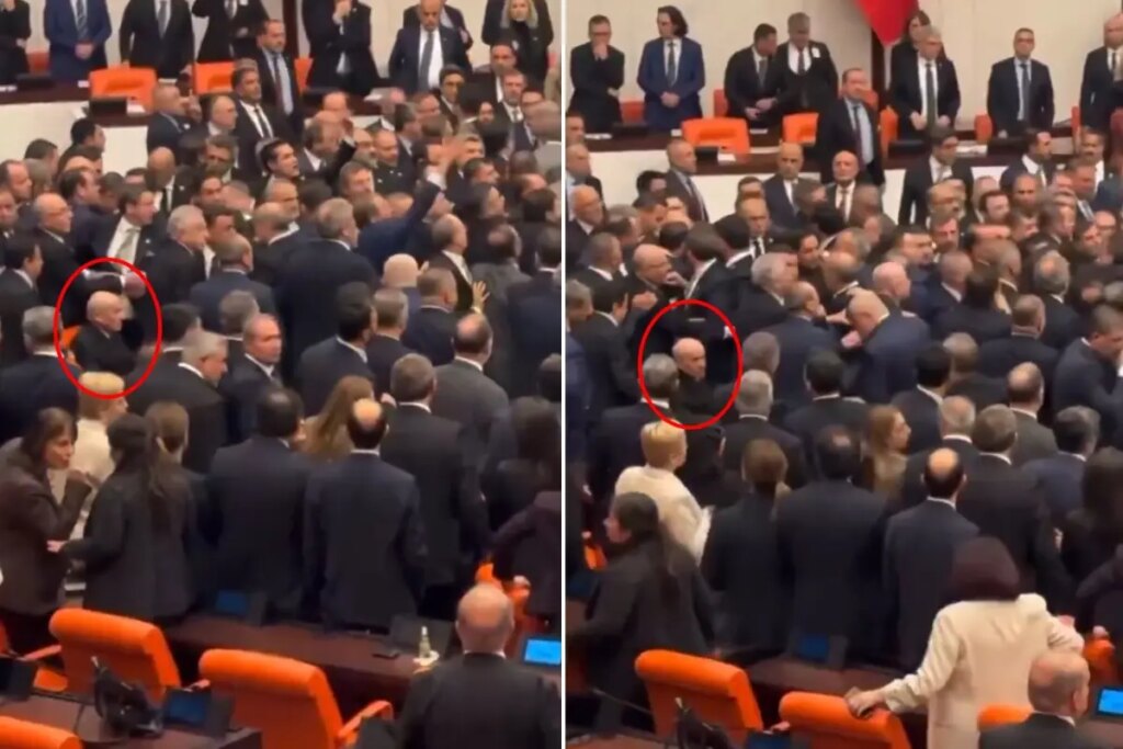 Meclis’teki yumruklu kavga esnasında dikkat çeken görüntü
