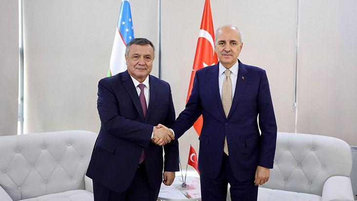 TBMM Başkanı Kurtulmuş, Özbekistan Ali Meclisi Yasama Meclisi Başkanı İsmailov ile görüştü