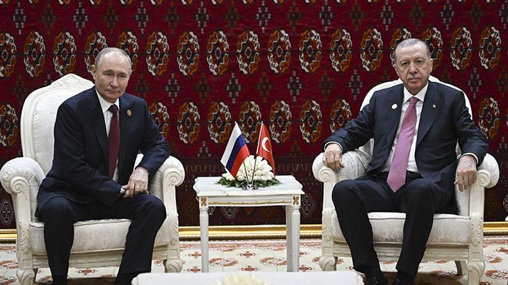 Türkmenistan’da diplomasi trafiği! Erdoğan ile Putin görüştü