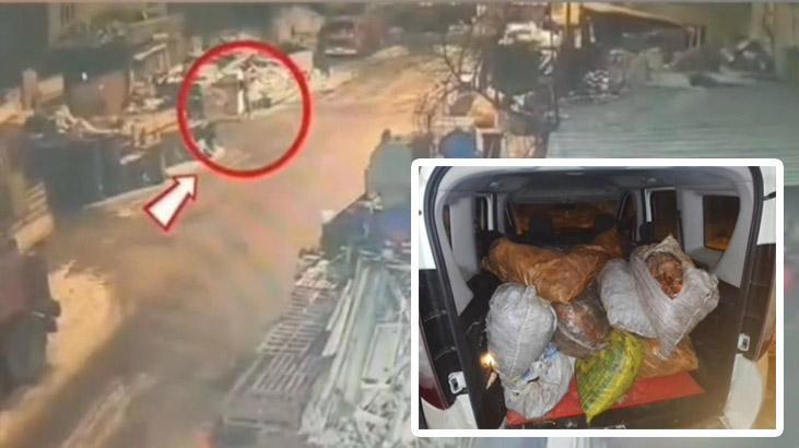 75 saatlik görüntü incelendi, hurda hırsızları yakalandı!