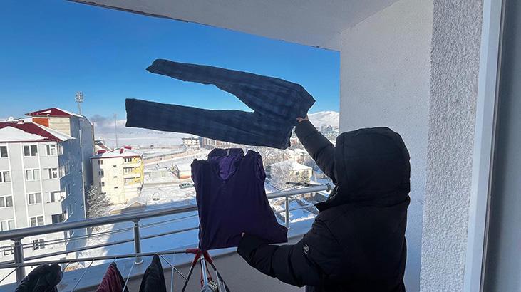 İlçede adeta hayat durdu, inanılmaz görüntüler: Hissedilen -50 derece