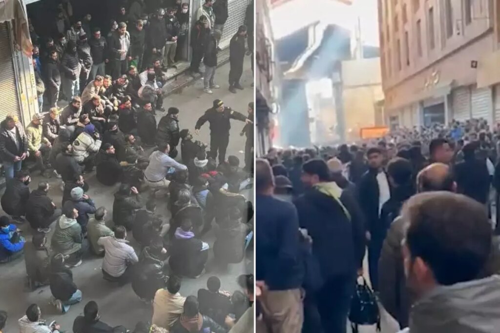 Komşuda tansiyon yüksek! Kapalı Çarşı esnafı protestolara katılıp “Özgürlük” sloganı attı
