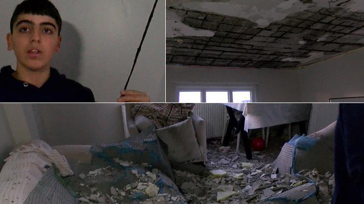 Saniyelerle hayatta kaldılar! Esenler’de bir dairenin tavanı çöktü