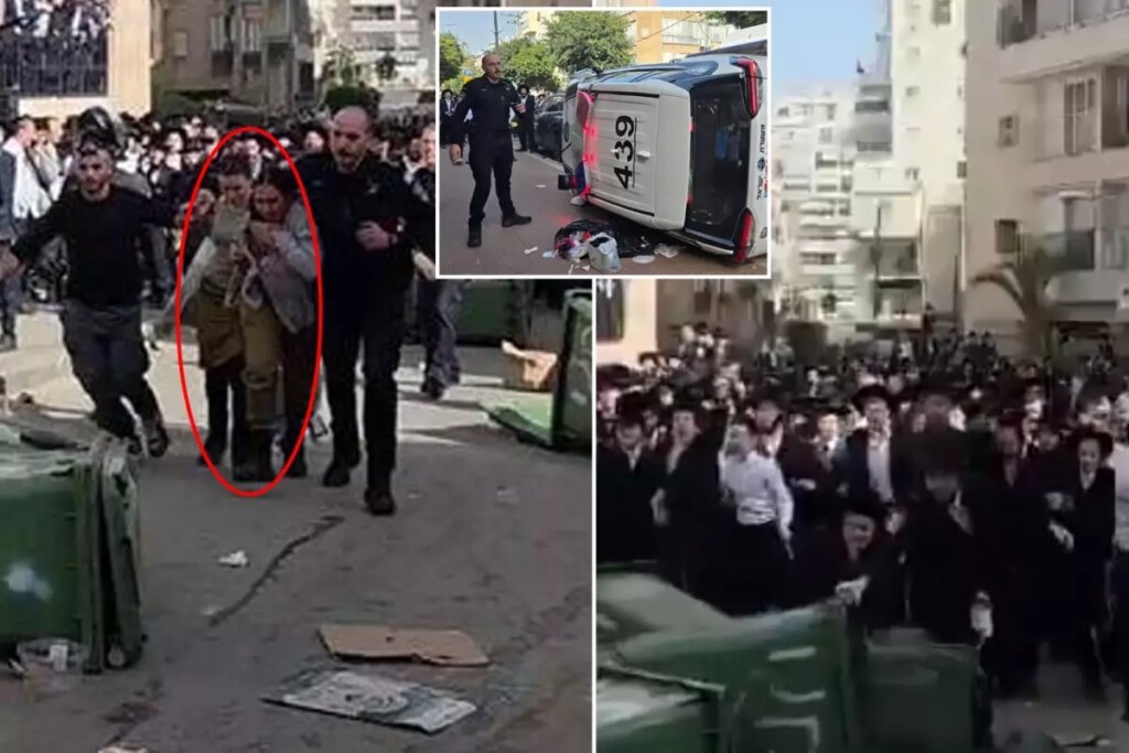 İsrail fena karıştı! 2 kadın polisi kalabalık Haredi grubun elinden zor aldılar