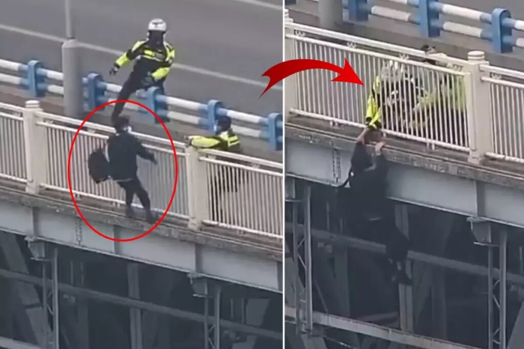 Köprüde can pazarı! Atlamak üzereyken polisler son anda ipten aldı