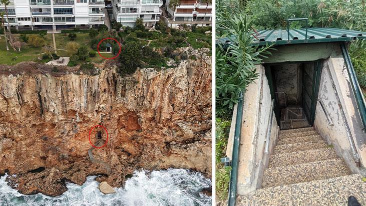 Antalya’da koruma altındaki falezlerde dikkat çeken skandal! Asansör detayı pes dedirtti