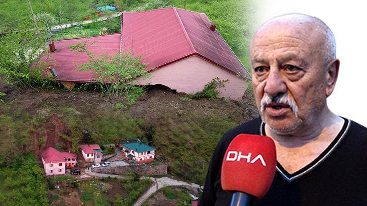 Misafirliğe gitti, hayatı kurtuldu! Trabzon’da heyelan bir evi yuttu