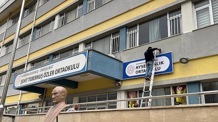 Saldırı sonrası yeni karar: Ayser Çalık Ortaokulu’nun tabelası, yeni binaya asıldı