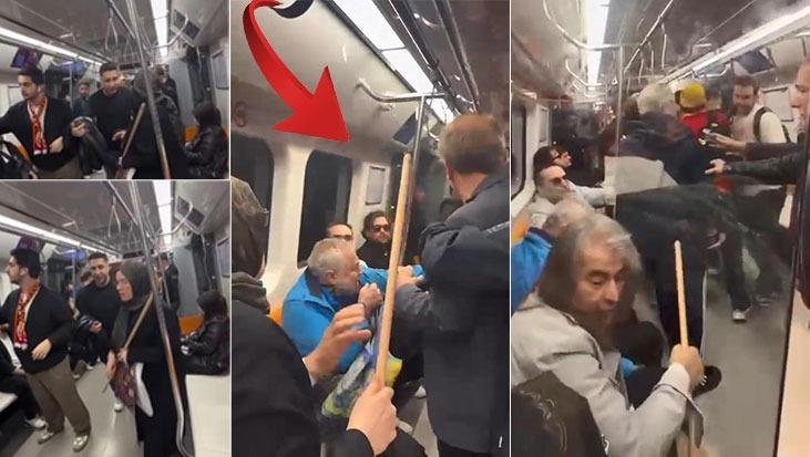 Galatasaray’ın şampiyonluk kutlamasında ortalık karıştı! Metroda oklava şoku
