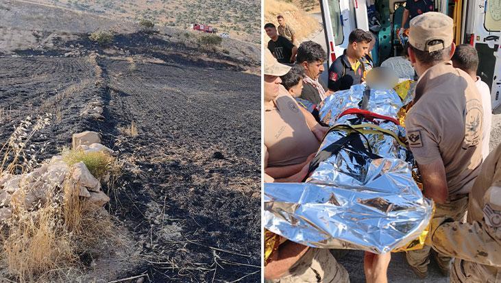 Alevlerin ortasında kaldı! Cizre’de arazide uyuyan çoban anız yangınında ağır yaralandı