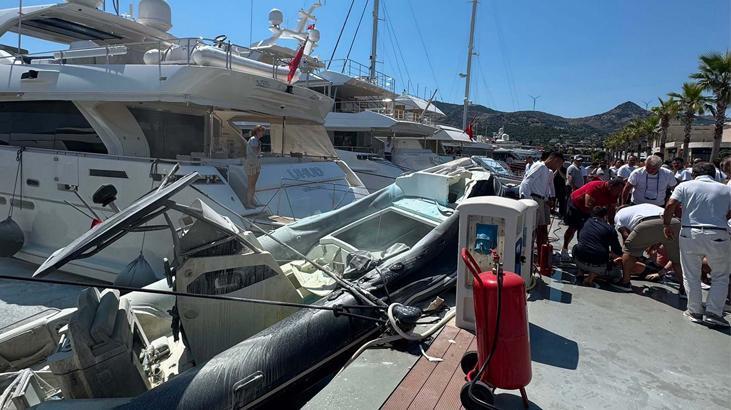 Bodrum’da marinaya demirli lastik botta patlama